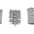 Multiple Engine Cylinder Head Components With Metal Precision Designed Complex Structure 3d model