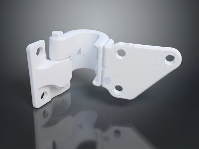Durable White Hinge Hardware Tool With Mounting Holes For Cabinet Door 3d model