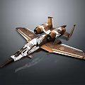 Detailed Brown And White Model Airplane With Double Engines Futuristic Design And Aerodynamic Structure