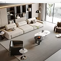 Modern sofa coffee table combination 3d model