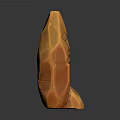 Wood Stone Decorative Sculptures With Orange Color And Carved Patterns In Two Sizes