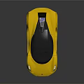 Yellow Sports Car With Sleek Design Black Roof And Large Wheels On Reflective Surface