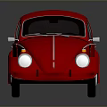 Red Classic Beetle Car Exterior Design With Shiny Finish And Retro Style