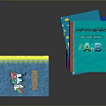 Colorful Children's Books With Cartoon Character ABC Letters And Learning Design