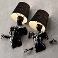 Black Human Torso Shaped Wall Lamps with Lampshades and Detachable Hands Design