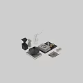 Modern Decorative Ornament Set with Books Glass Vase Twigs Tray and Candles