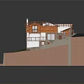 Two Story Residential Building With Red Roof Frame White Walls And Green Lawn
