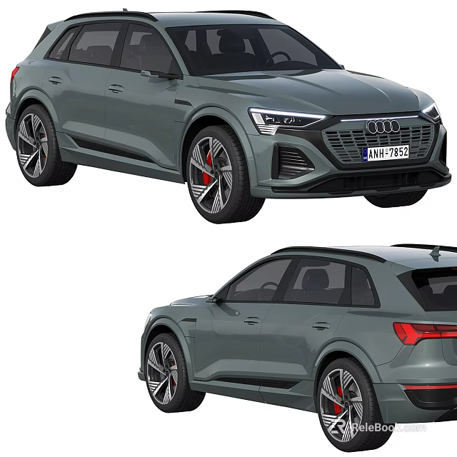 An Audi Gray SUV Sporty Design With Front And Rear Views 3d model 
