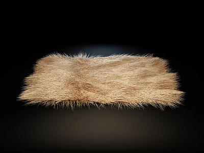 Shaggy Brown Square Rug with Soft Fluffy Texture for Home Decor 3d model