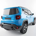 Blue Jeep SUV Modern Design With Front Grille And Alloy Wheels