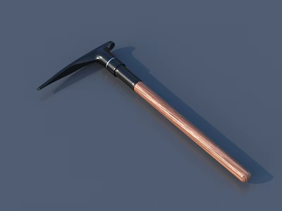 High Quality Hardware Tool Pickaxe With Metal Head And Wooden Handle 3d model