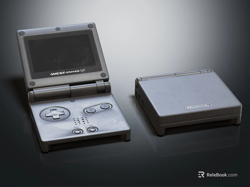 Game Boy Advance SP Portable Handheld Entertainment Console With Foldable Screen Design 3d model 