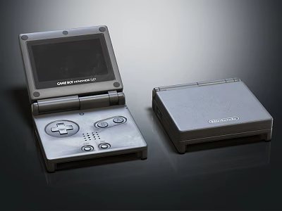 Game Boy Advance SP Portable Handheld Entertainment Console With Foldable Screen Design 3d model