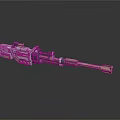 Futuristic Metallic Weapon With Advanced Mechanical Details Barrel And Grip Design