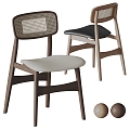 Cassina Dining Chair Single Chair Rattan Chair 3d model