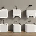 White Bathroom Washbasins In Various Styles Including Wall Mounted And Floor Standing