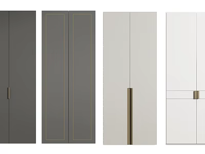Modern Cabinet Doors In Various Colors With Sleek Metal Handles And Stylish Designs 3d model