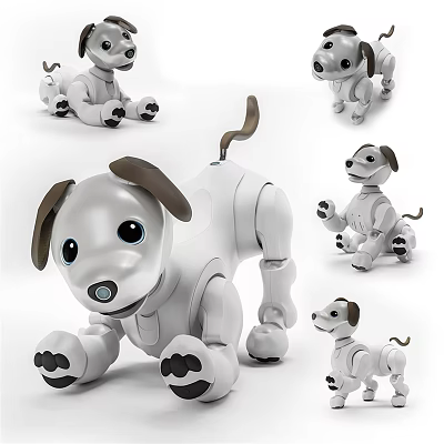 Interactive Electric Toy Dog With Cute Design And Different Poses For Kids Fun Play 3d model
