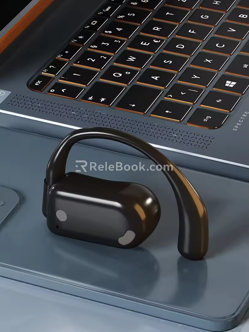 Bluetooth headset notebook e-commerce scene 3d model