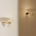 Elegant Modern Wall Sconces With Glass Shade And Brass Bracket Design 3d model
