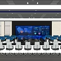 Modern Command Center Smart Brain Control Center Public Security Command Room Dispatcher Console Command Console 3d model