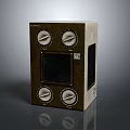 Vintage Headphone Speaker With Four Control Knobs And Display Screen Design
