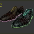 Stylish Men's Leather Dress Shoes With Red Black Gradient And Perforated Details
