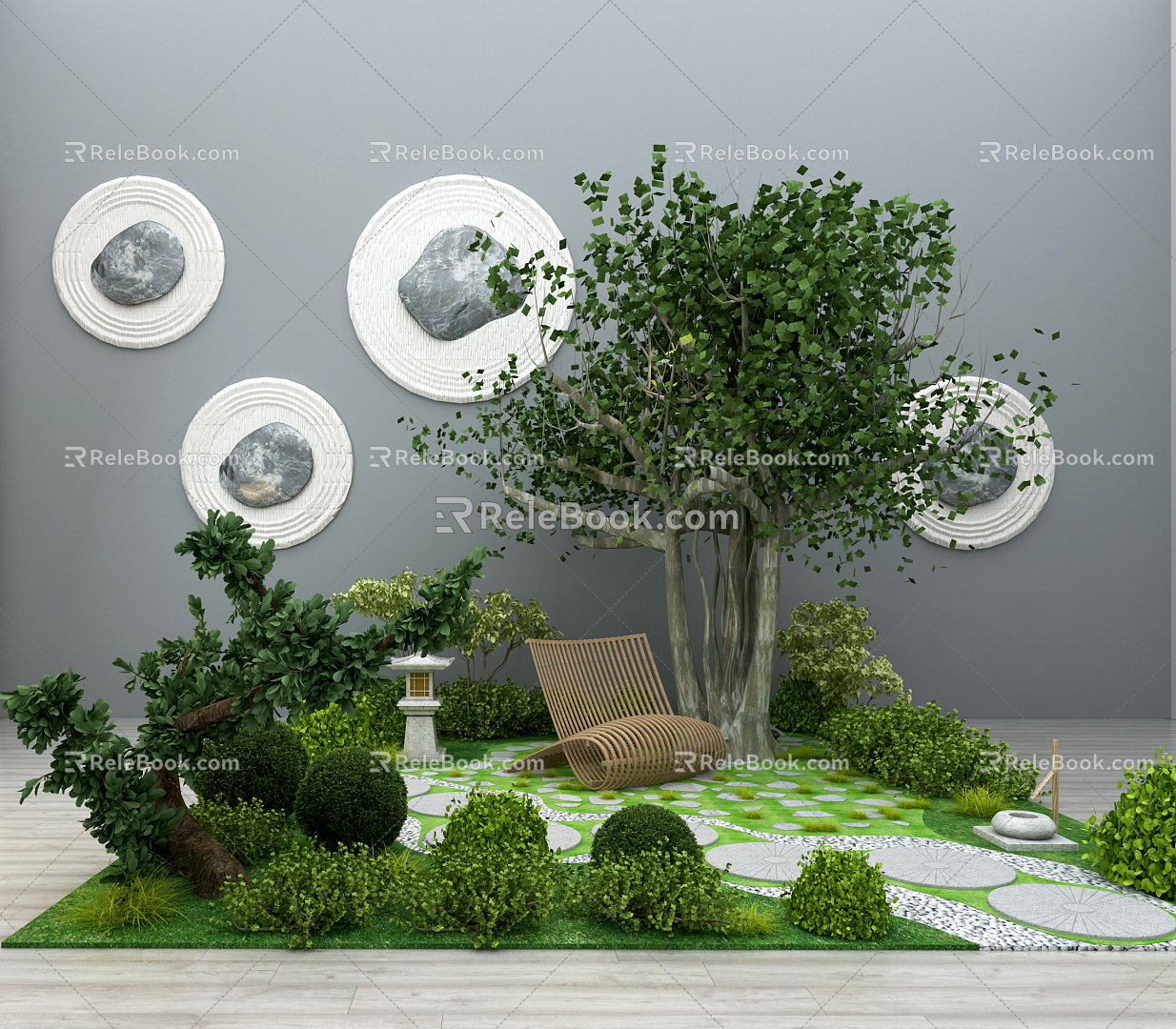 Modern gardening sketch garden sketch 3d model