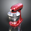 Electric Red Stand Mixer With Metal Mixing Bowl And Modern Design