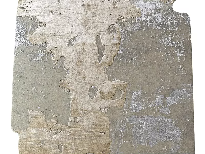 Vintage Inspired Square Rug With Neutral Tones And Distressed Worn Texture For Living Room 3d model