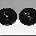 Two Modern Black Decorative Ceiling Light Panels With Greek Key Pattern Design