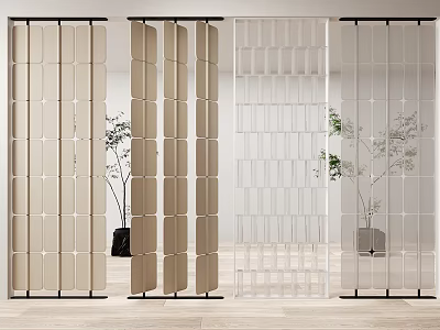 Modern Room Dividers With Wooden And Glass Panel Designs For Interior Spaces 3d model