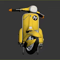 Bright Yellow Scooter With Black Seat Shiny Reflective Body And Modern Style