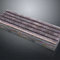 Wooden Striped Storage Box With Parallel Lines And Textured Surface Design 3d model