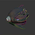 Futuristic Rusted Mechanical Robot With Blue Glowing Eyes And Metallic Armor