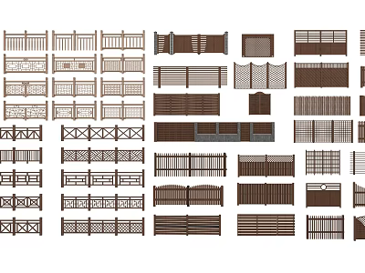 Various Fence Styles And Designs For Home Garden And Outdoor Use 3d model