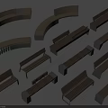 Various Styles of Wooden Leisure Chairs with Curved and Linear Designs and Black Bases