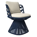 Red Woven Leisure Chair With Light Colored Cushion And Conical Base
