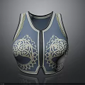 Blue Protective Vest With Gold Ornate Intricate Patterns And Decorative Design