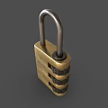 Code lock sub-lock head metal lock copper lock door lock old lock antique lock retro lock low face number low model simple model game video level 3d model