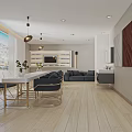 Modern Beauty Hair Salon Interior With Styling Stations Mirrors And Waiting Area Sofa