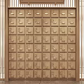 Wooden Storage Cabinet With Multiple Small Drawers Neatly Arranged For Efficient Storage Solution 3d model