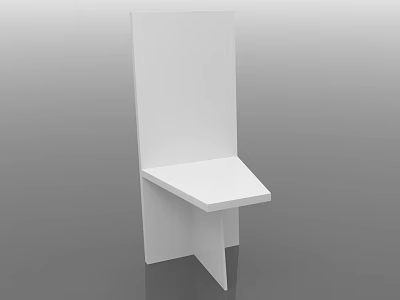 Modern Single Chair with White Finish and Minimalist Sleek Design Structure 3d model