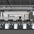 modern public office area office area 3d model