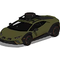 Yellow Sports Car With Roof Rack Black Orange Wheels And Modern Sporty Exterior Design