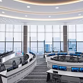 modern command hall command hall office 3d model