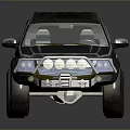 Sturdy Off Road SUV With Roof Rack Front Bumper And Dark Colored Body
