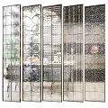Textured Glass Room Dividers With Various Patterns For Interior Space Separation 3d model