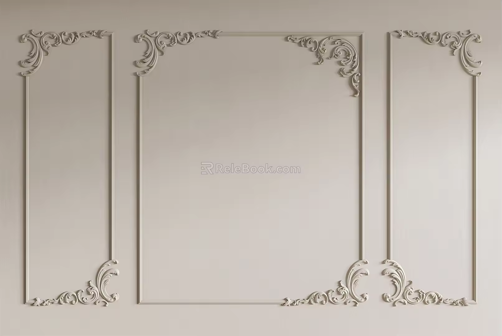 European-style lines carved lines 3d model