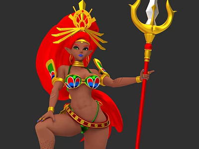 Sexy female warrior The Legend of Zelda Urbossa Fantasy Character 3d model
